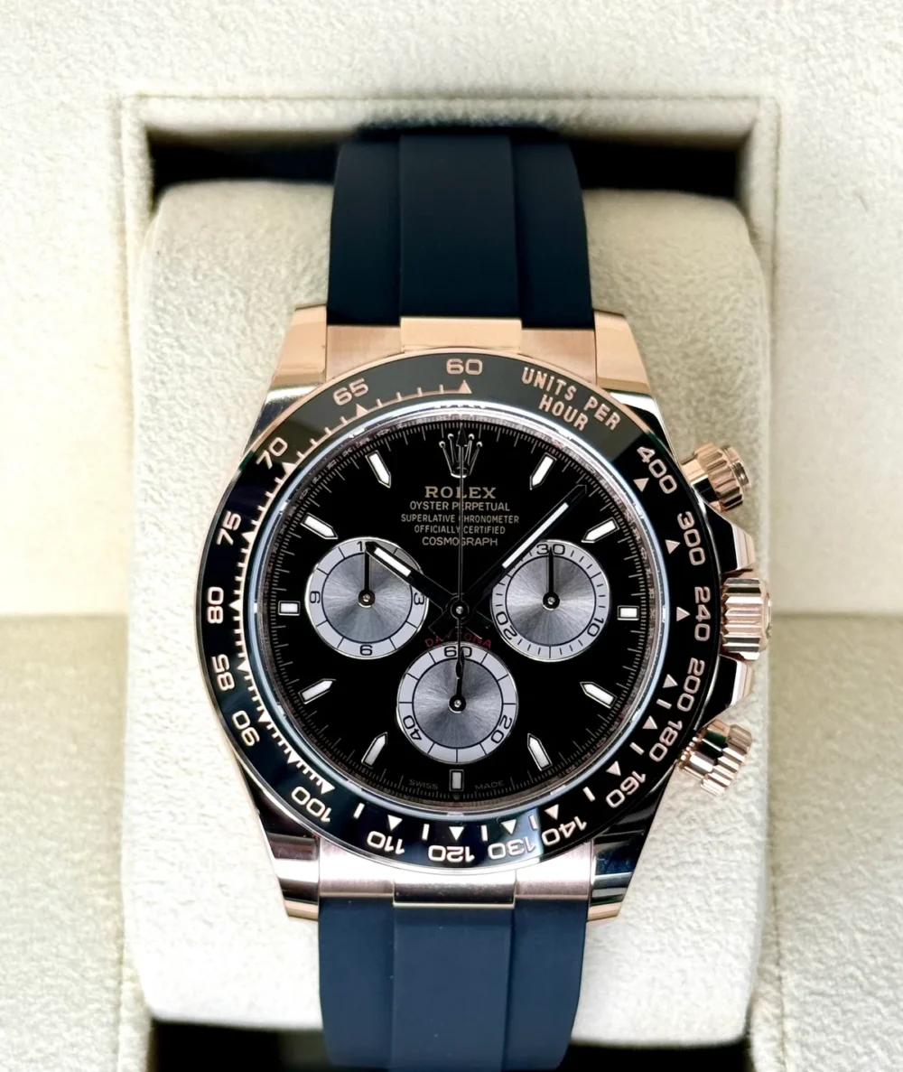 NEW 2025 Rolex Daytona 40mm 126515LN Rose Gold Oysterflex Black Dial
