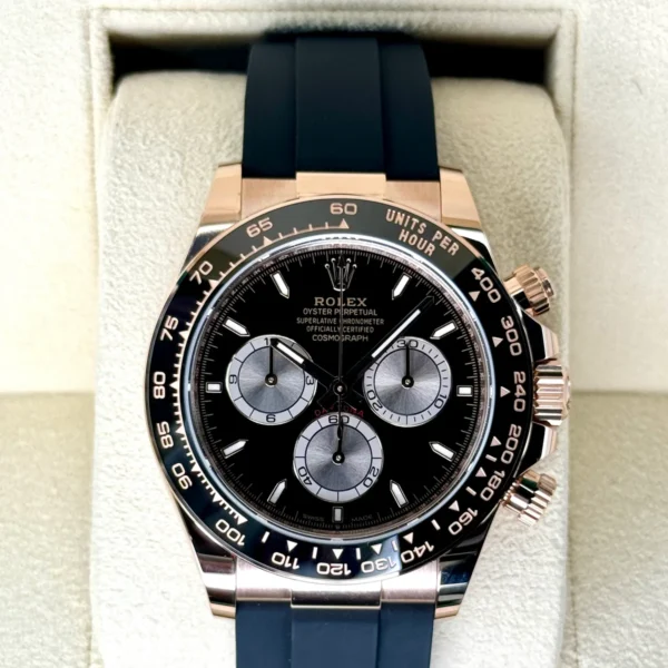 NEW 2025 Rolex Daytona 40mm 126515LN Rose Gold Oysterflex Black Dial