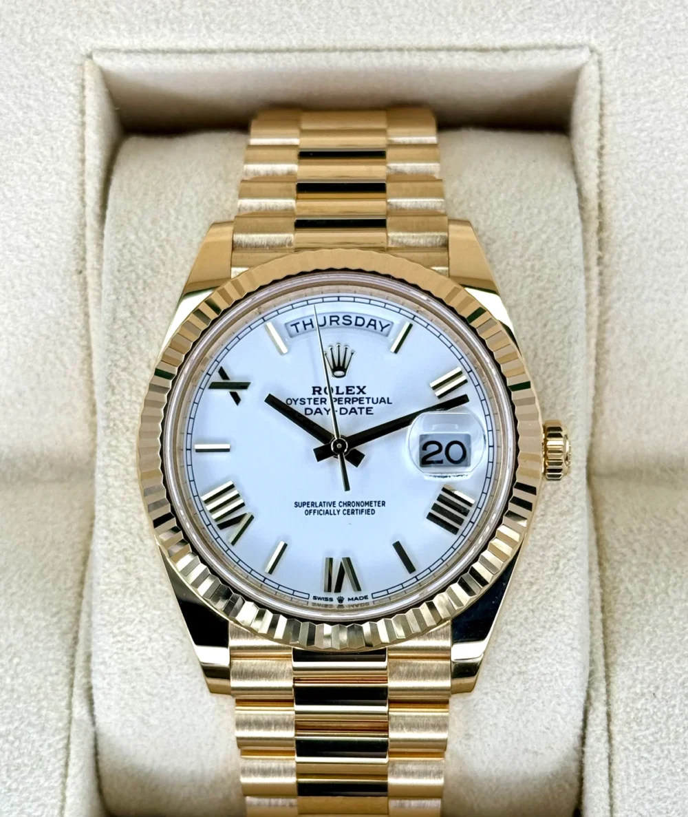 2022 Rolex Day-Date 40mm 228238 Presidential White Dial