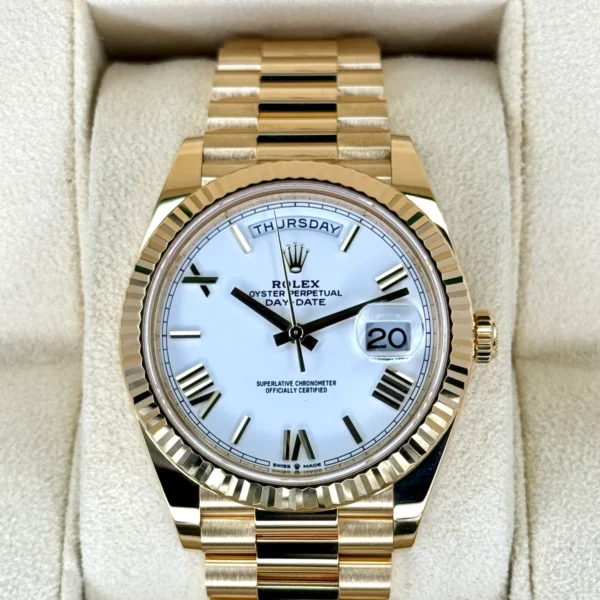 2022 Rolex Day-Date 40mm 228238 Presidential White Dial