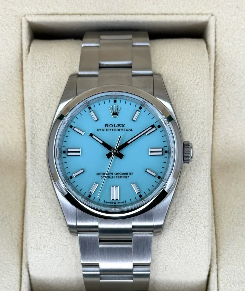 NEW 2023 Rolex Oyster Perpetual 36mm 126000 Tiffany Blue Dial