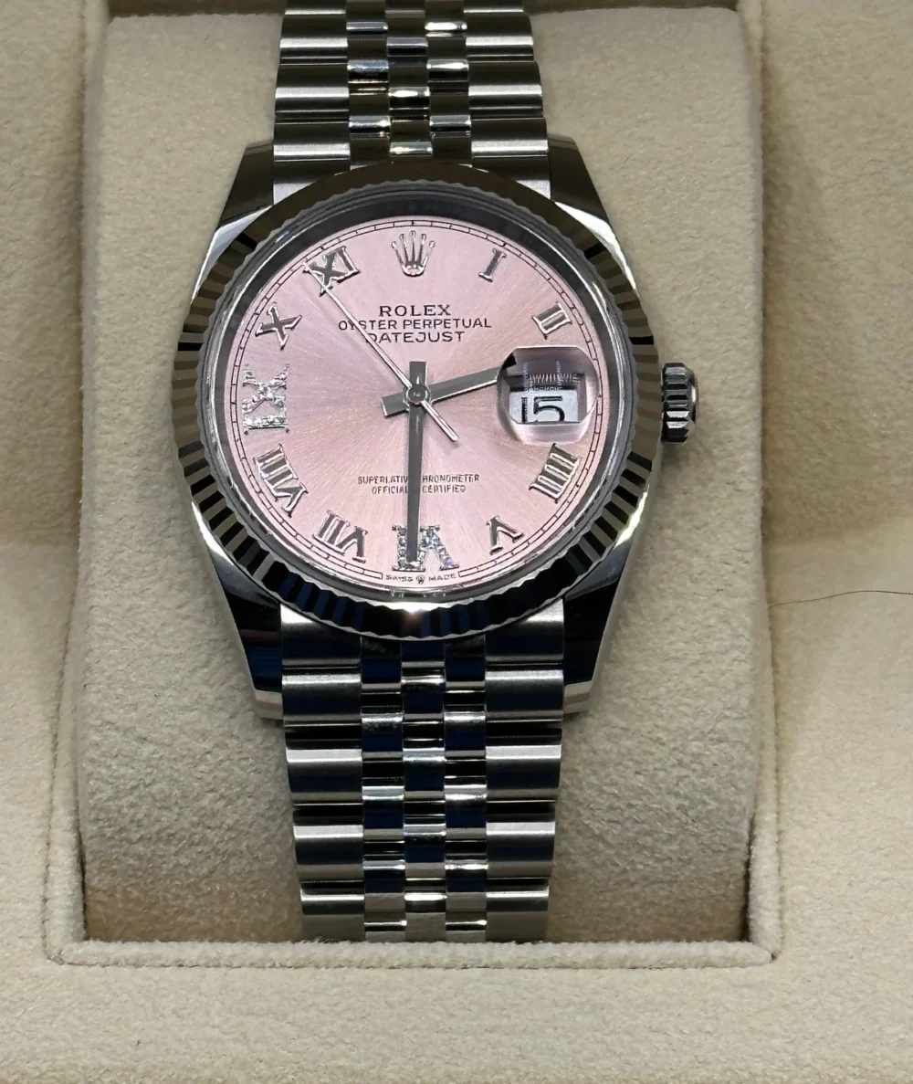 2023 Rolex Datejust 36mm 126234 Jubilee Pink Dial Diamond VI & IX