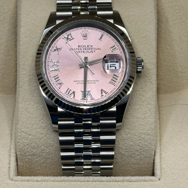 2023 Rolex Datejust 36mm 126234 Jubilee Pink Dial Diamond VI & IX