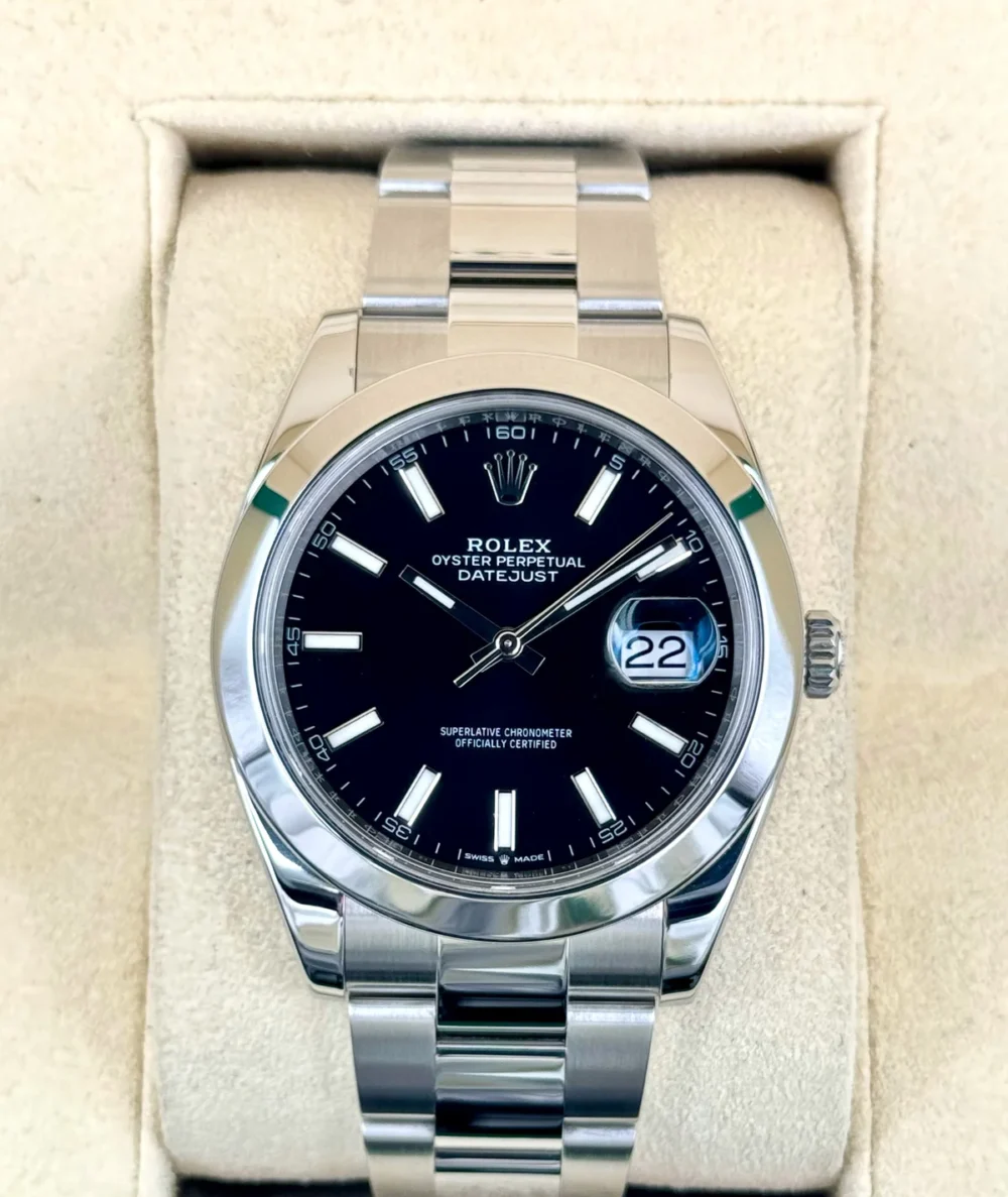 2020 Rolex Datejust 41mm 126300 Stainless Steel Oyster Black Dial
