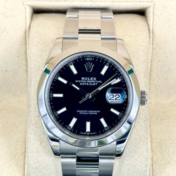 2020 Rolex Datejust 41mm 126300 Stainless Steel Oyster Black Dial