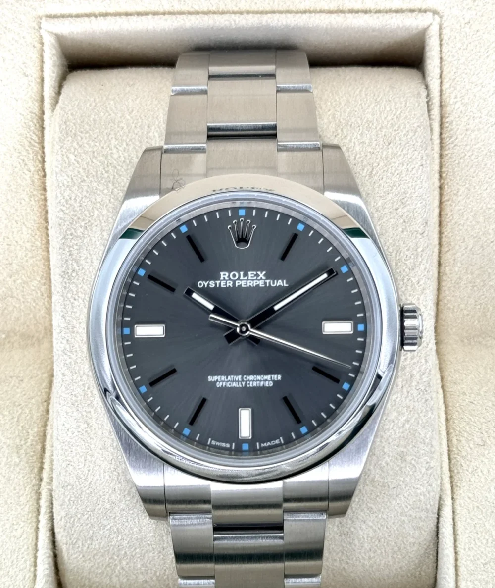2017 Rolex Oyster Perpetual 39mm 114300 Rhodium Dial