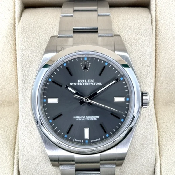 2017 Rolex Oyster Perpetual 39mm 114300 Rhodium Dial