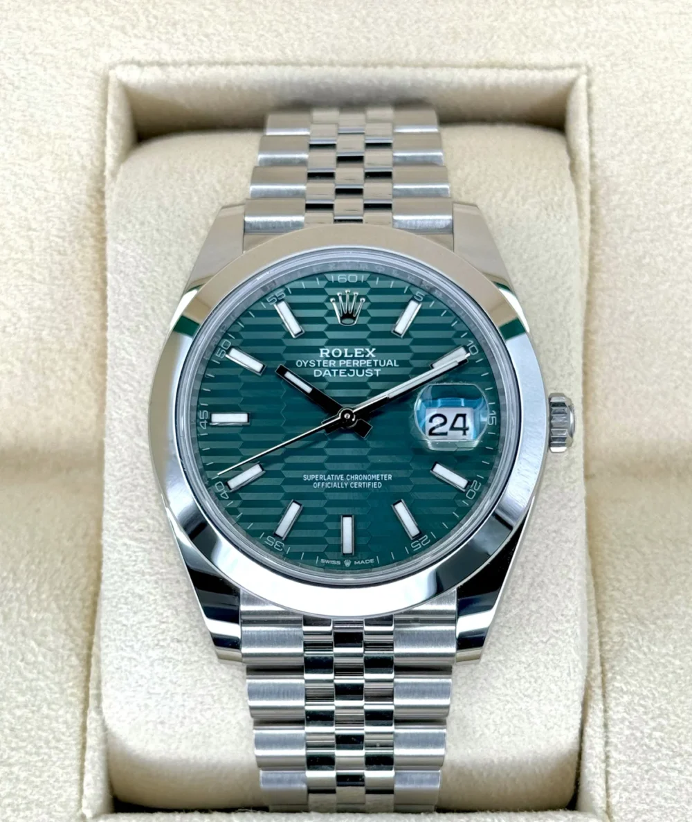 NEW 2024 Rolex Datejust 41mm 126300 Jubilee Green Motif Dial