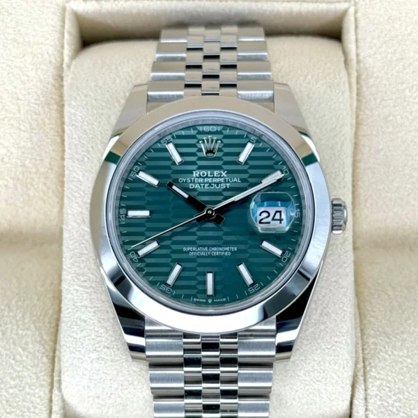 NEW 2024 Rolex Datejust 41mm 126300 Jubilee Green Motif Dial