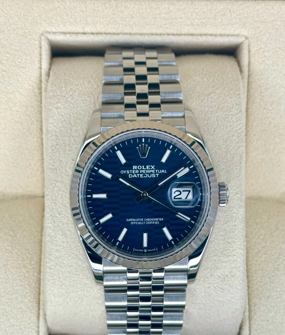 2023 Datejust 36mm 126234 Stainless Steel Jubilee Blue Motif Dial
