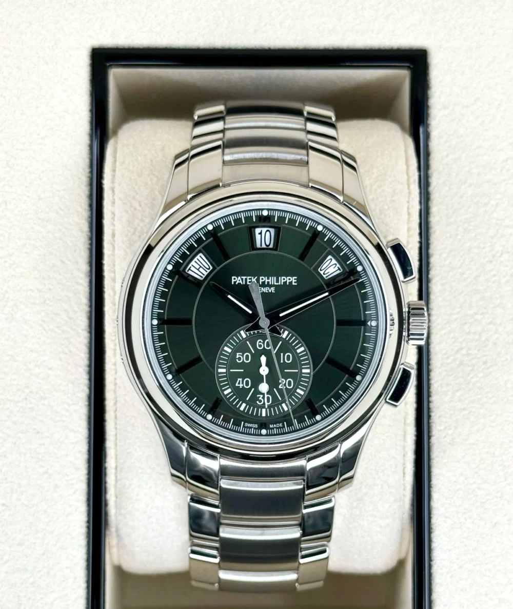 NEW 2024 Patek Philippe 5905/1A Flyback Chronograph Annual Calendar Olive Green Dial
