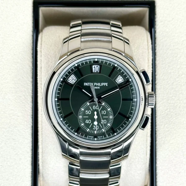 NEW 2024 Patek Philippe 5905/1A Flyback Chronograph Annual Calendar Olive Green Dial