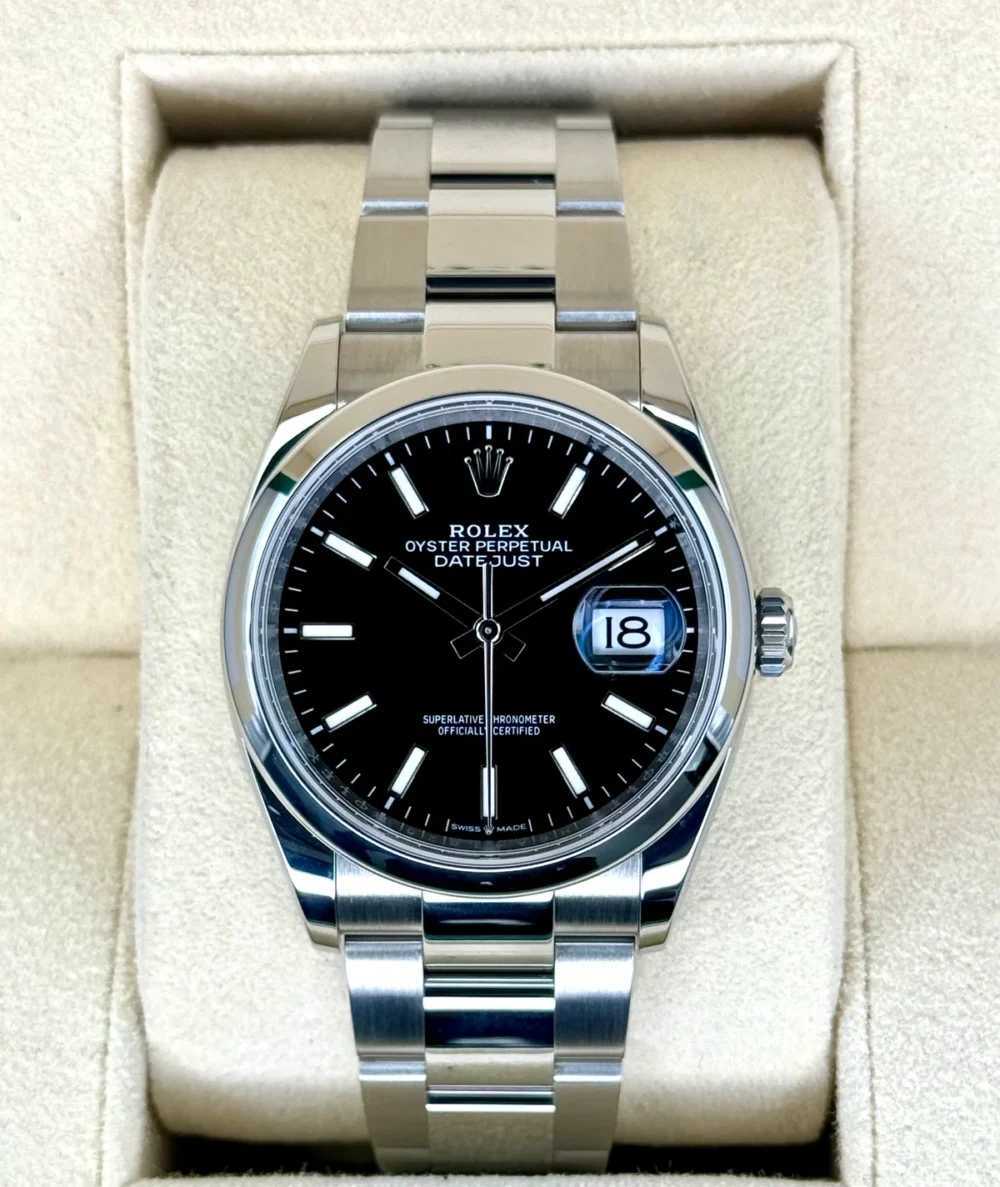 2022 Rolex Datejust 36mm 126200 Stainless Steel Oyster Black Dial