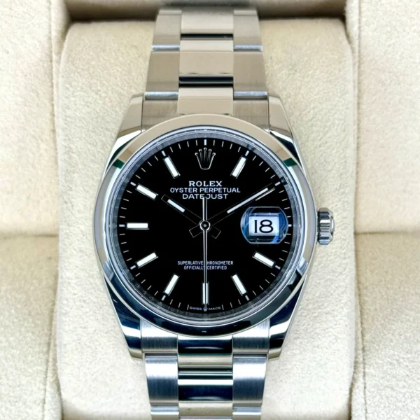 2022 Rolex Datejust 36mm 126200 Stainless Steel Oyster Black Dial