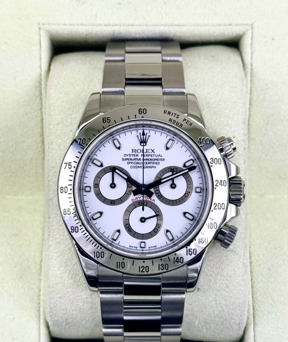 2007 Rolex Daytona 40mm 116520 Stainless Steel White Dial