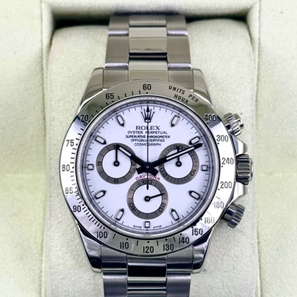 2007 Rolex Daytona 40mm 116520 Stainless Steel White Dial