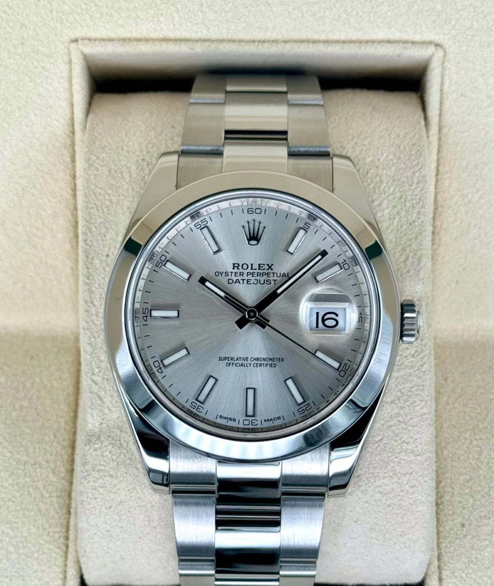 2018 Rolex Datejust 41mm 126300 Stainless Steel Oyster Silver Dial