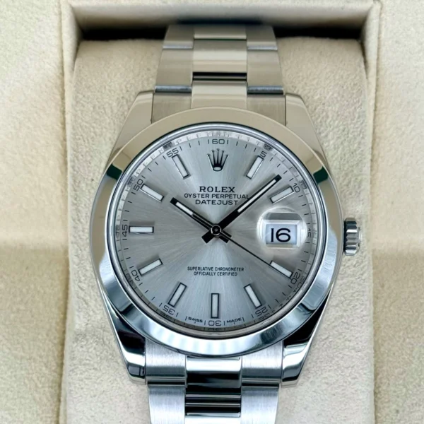 2018 Rolex Datejust 41mm 126300 Stainless Steel Oyster Silver Dial