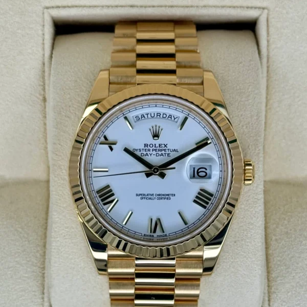 2019 Rolex Day-Date 40mm 228238 Presidential White Dial