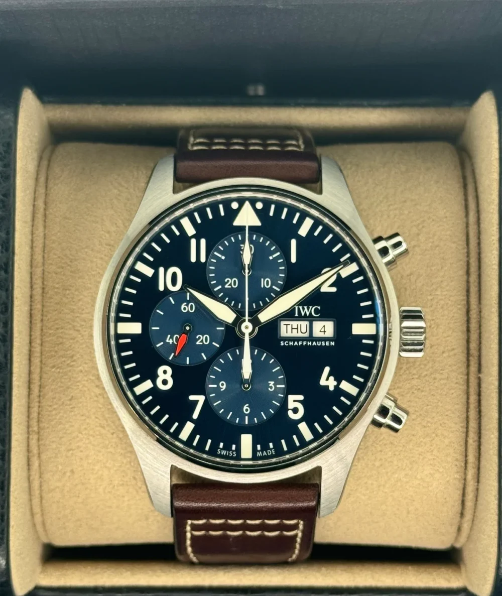 2022 IWC Pilot's Chronograph 43mm IW377714 Stainless Steel Blue Dial