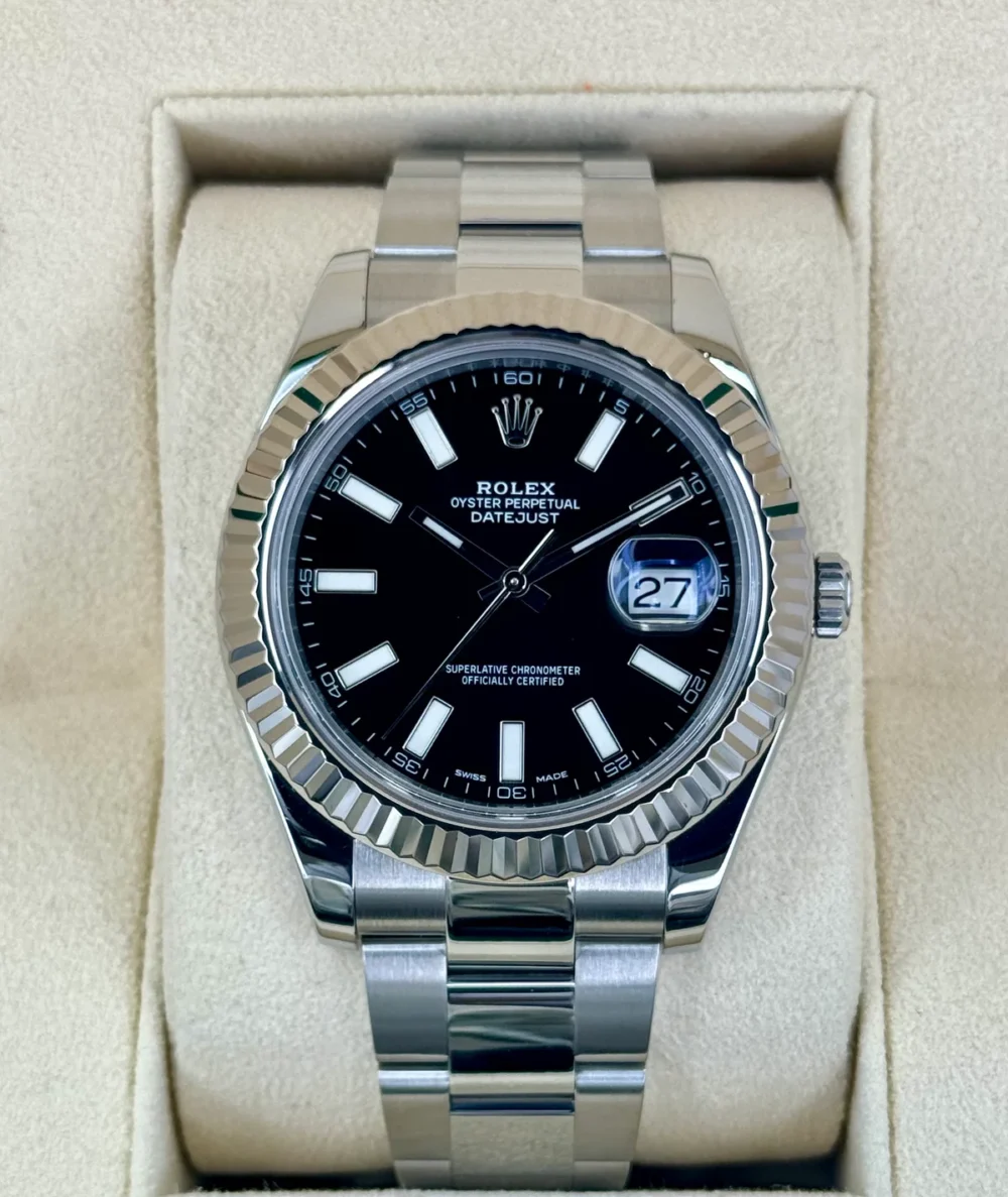 2017 Rolex Datejust II 41mm 116334 Stainless Steel Oyster Black Dial