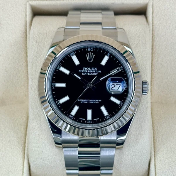 2017 Rolex Datejust II 41mm 116334 Stainless Steel Oyster Black Dial