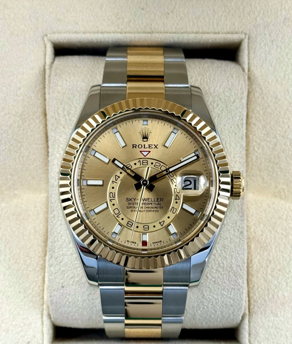 2017 Rolex Sky-Dweller 42mm 326933 Two-Tone Oyster Champagne Dial