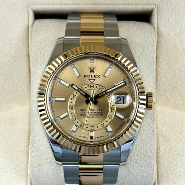 2017 Rolex Sky-Dweller 42mm 326933 Two-Tone Oyster Champagne Dial