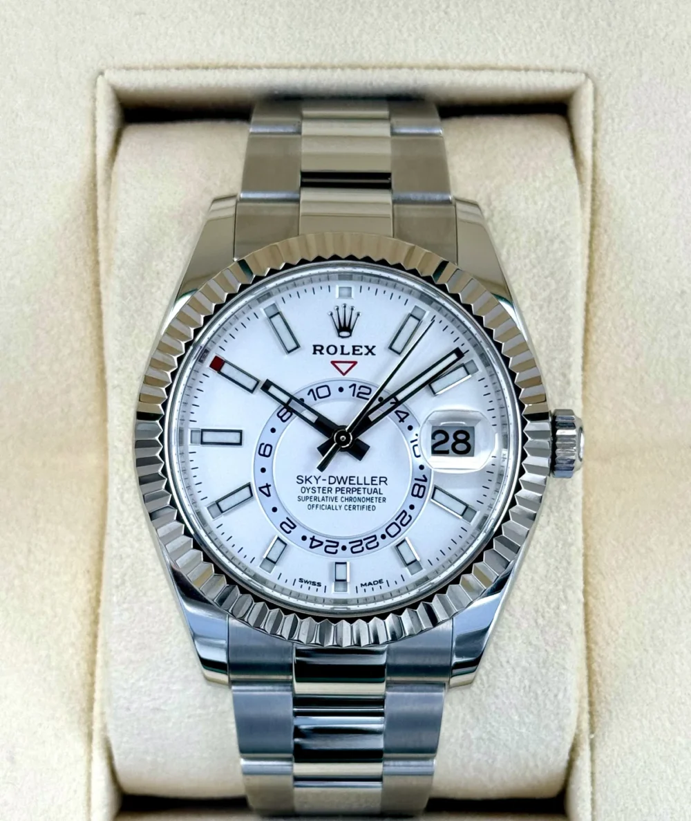 2023 Rolex Sky-Dweller 42mm 326934 Stainless Steel Oyster White Dial