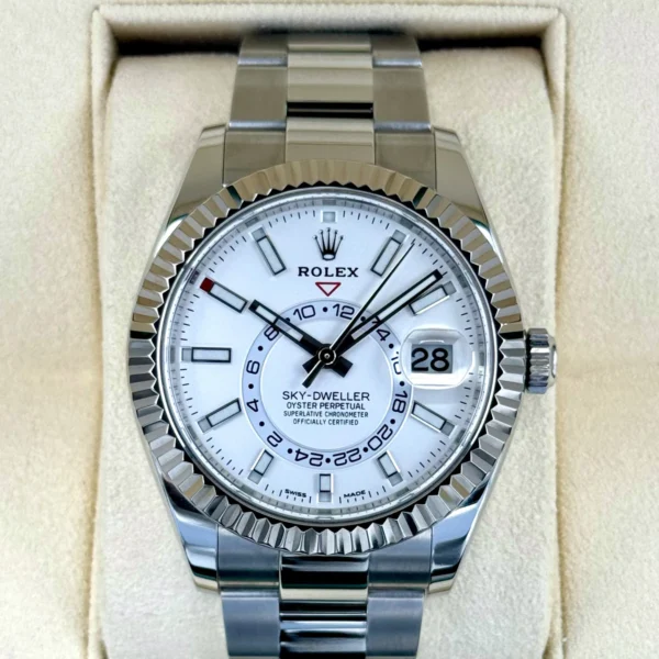 2023 Rolex Sky-Dweller 42mm 326934 Stainless Steel Oyster White Dial