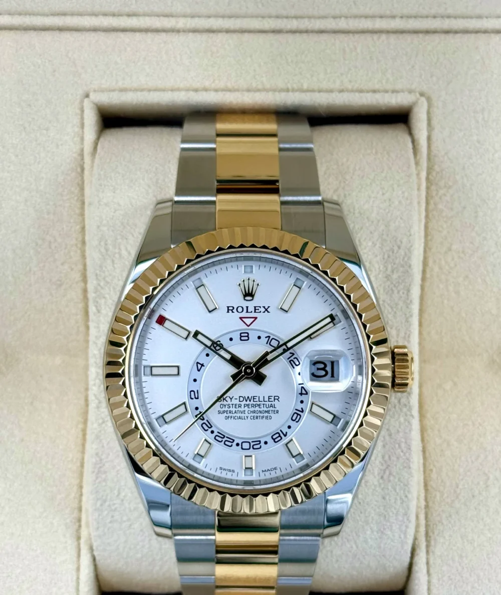 2019 Rolex Sky-Dweller 42mm 326933 Two-Tone Oyster White Dial