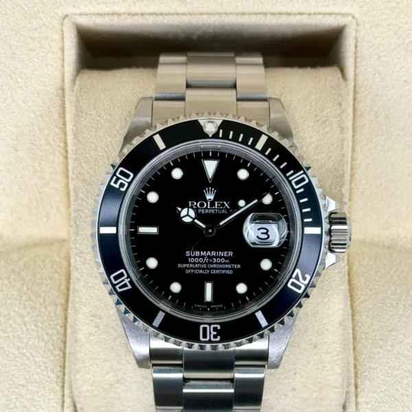 2002 Rolex Submariner Date 40mm 16610 Stainless Steel Black Dial