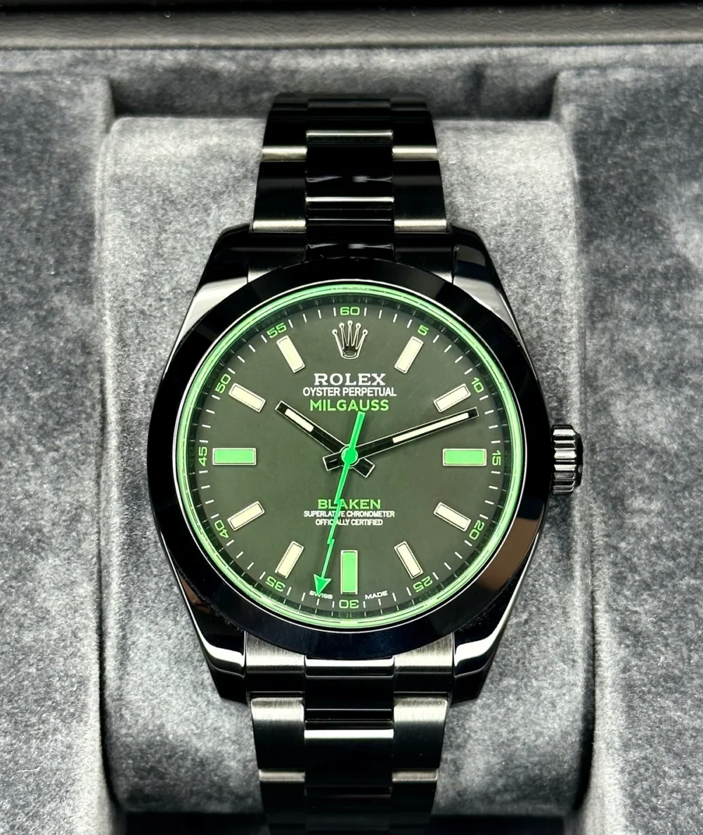 NEW 2023 Rolex Milgauss "Blaken" 40mm 116400GV DLC Black Green Viper
