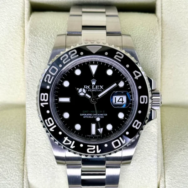 2014 Rolex GMT-Master II 40mm 116710LN Stainless Steel Black Dial