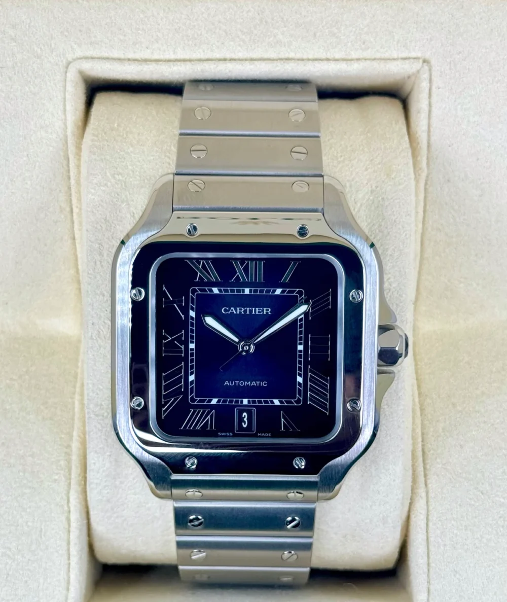 2022 Santos De Cartier 39.8mm WSSA0018 Stainless Steel Blue Dial