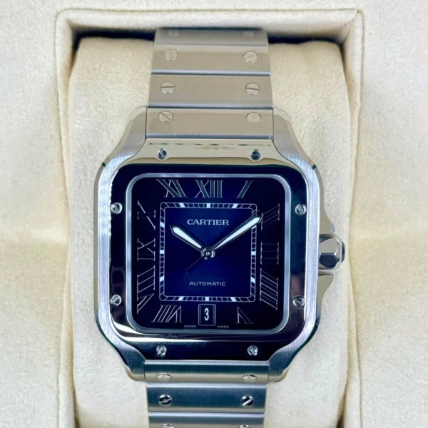 2022 Santos De Cartier 39.8mm WSSA0018 Stainless Steel Blue Dial