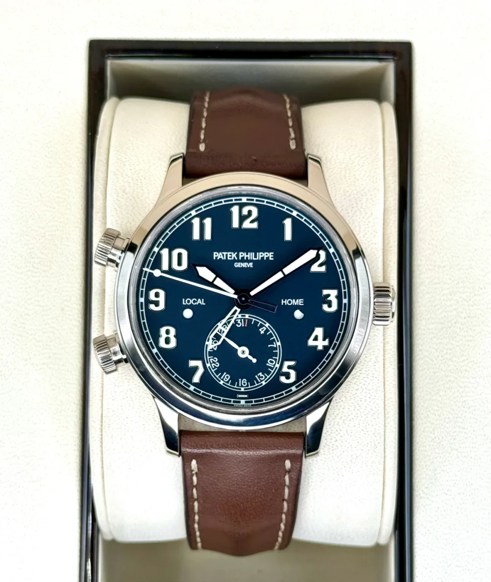 2021 Patek Philippe 37.5mm 7234G Calatrava Pilot Travel Time White Gold