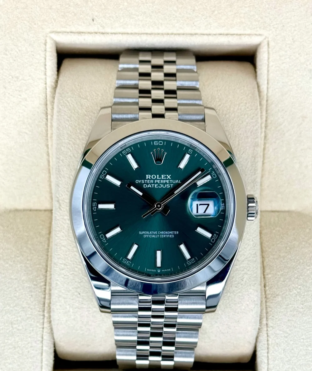 2022 Rolex Datejust 41mm 126300 Jubilee Green Dial