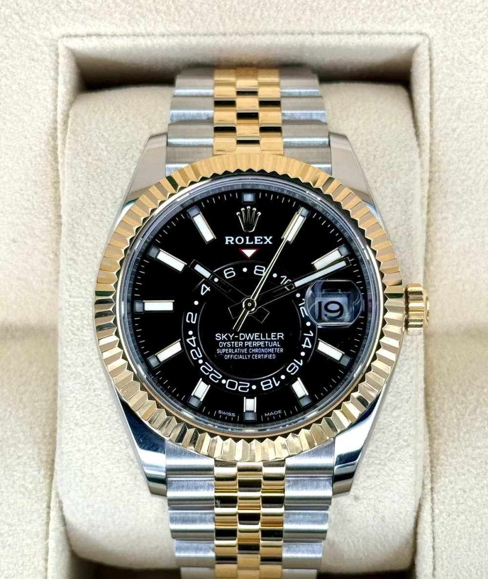 2023 Rolex Sky-Dweller 42mm 326933 Two-Tone Jubilee Black Dial