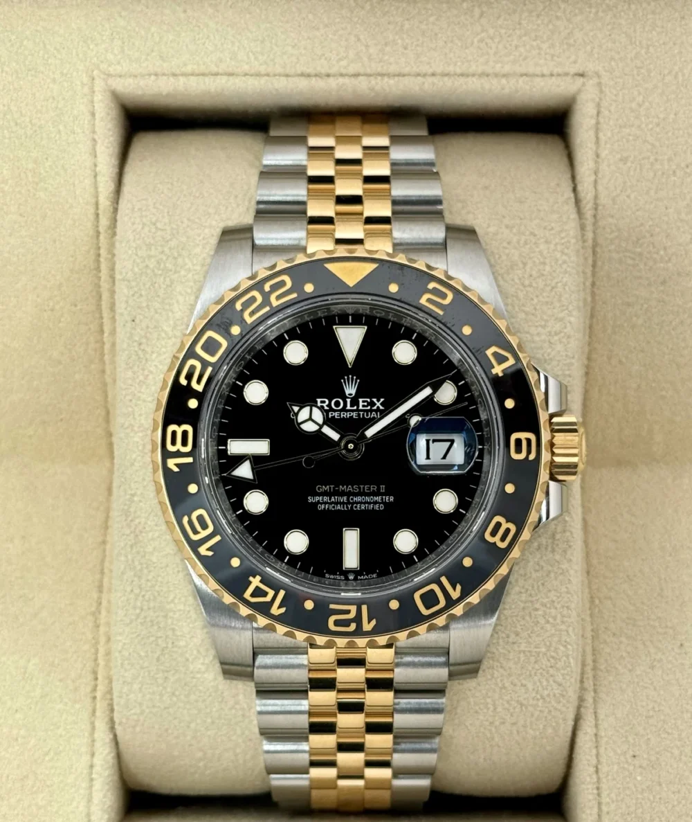 2024 Rolex GMT-Master II 40mm 126713GRNR Two-Tone Jubilee Black Dial
