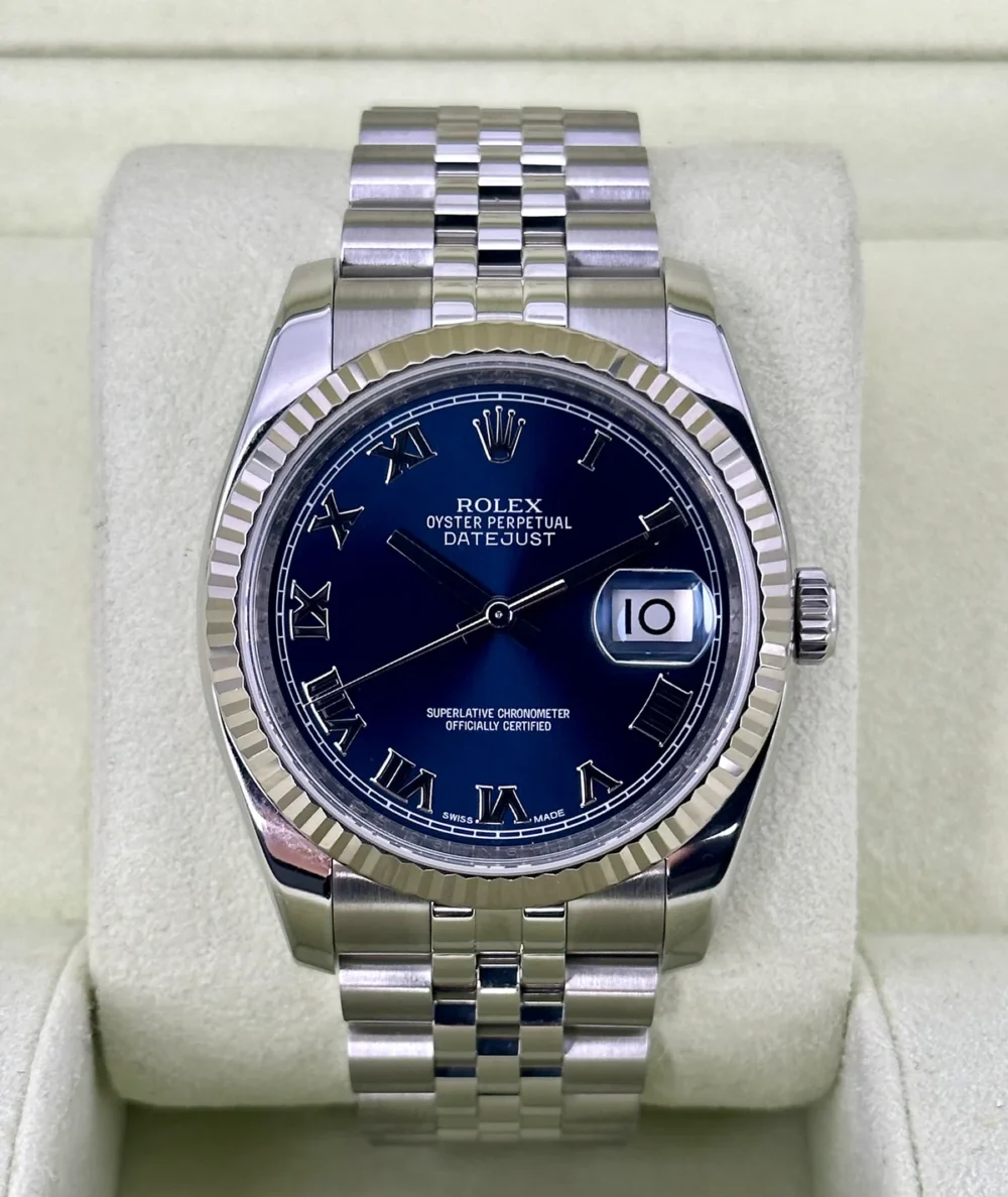 2012 Datejust 36mm 116234 Jubilee Blue Roman Numeral Dial