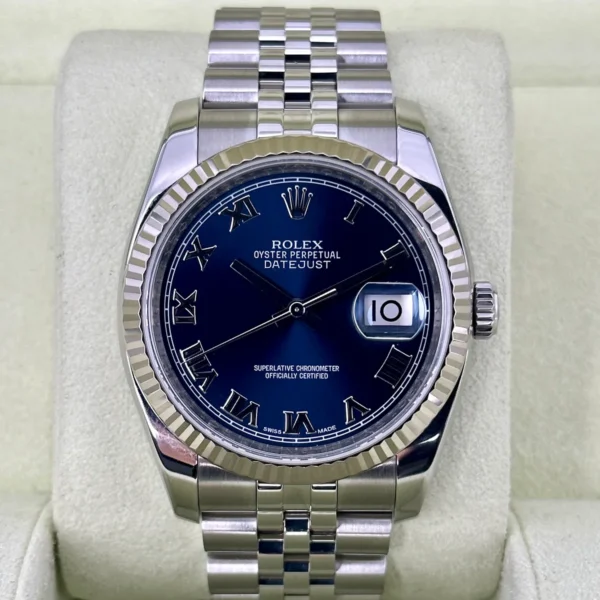 2012 Datejust 36mm 116234 Jubilee Blue Roman Numeral Dial