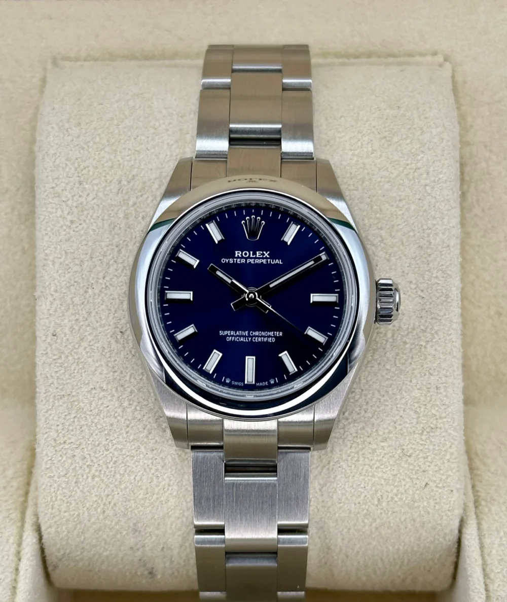 2023 Rolex Ladies Oyster Perpetual 28mm 276200 Oyster Blue Dial