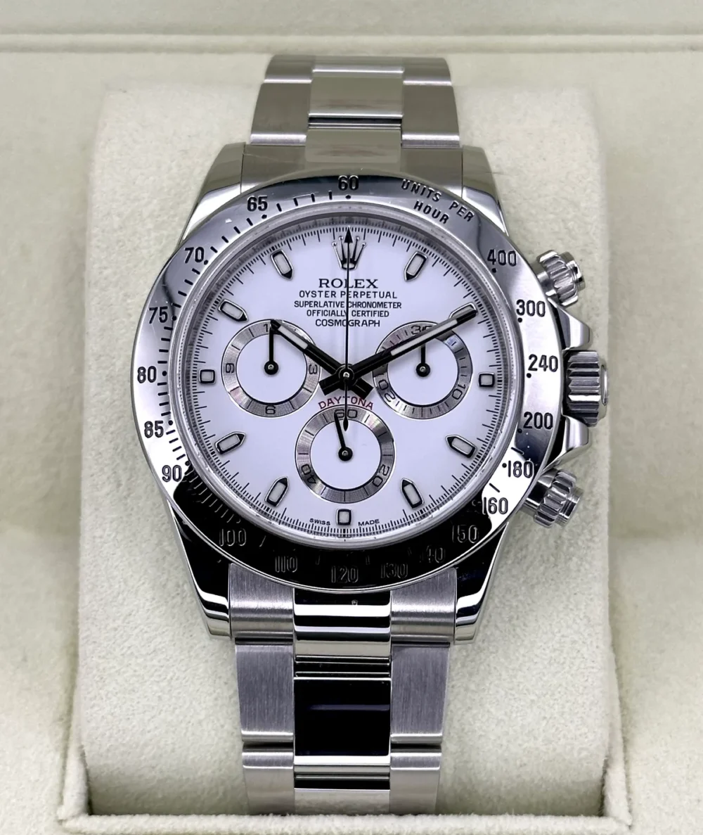2014 Rolex Daytona 40mm 116520 Stainless Steel White APH Dial