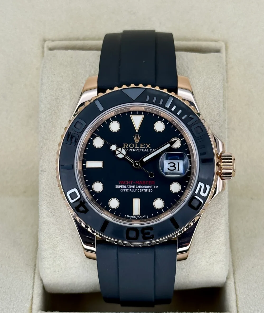 2018 Rolex Yacht-Master 40mm 116655 Oysterflex Black Dial