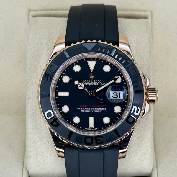 2018 Rolex Yacht-Master 40mm 116655 Oysterflex Black Dial