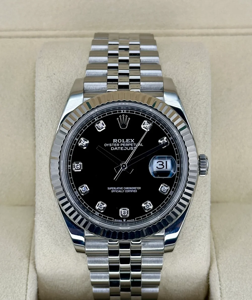 2021 Rolex Datejust 41mm 126334 Jubilee Black Diamond Dial