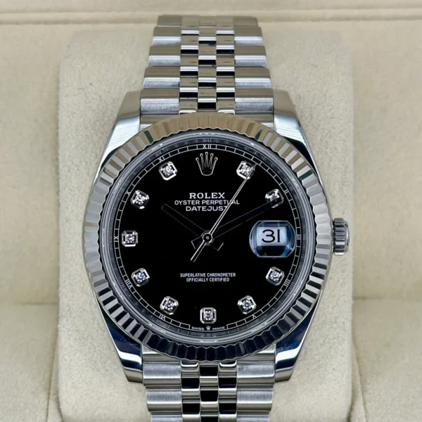 2021 Rolex Datejust 41mm 126334 Jubilee Black Diamond Dial