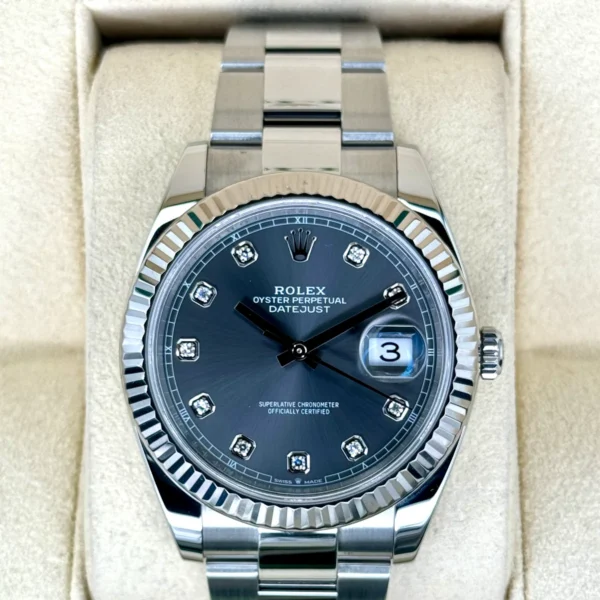 2021 Rolex Datejust 41mm Rhodium Diamond Dial 126334