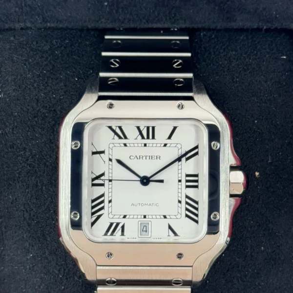 2022 Santos De Cartier 39.8mm WSSA0018 Stainless Steel White Dial